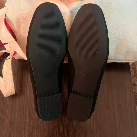 Black Suede Loafers with Gold Trim –US 8.5 - Picture 5 of 7